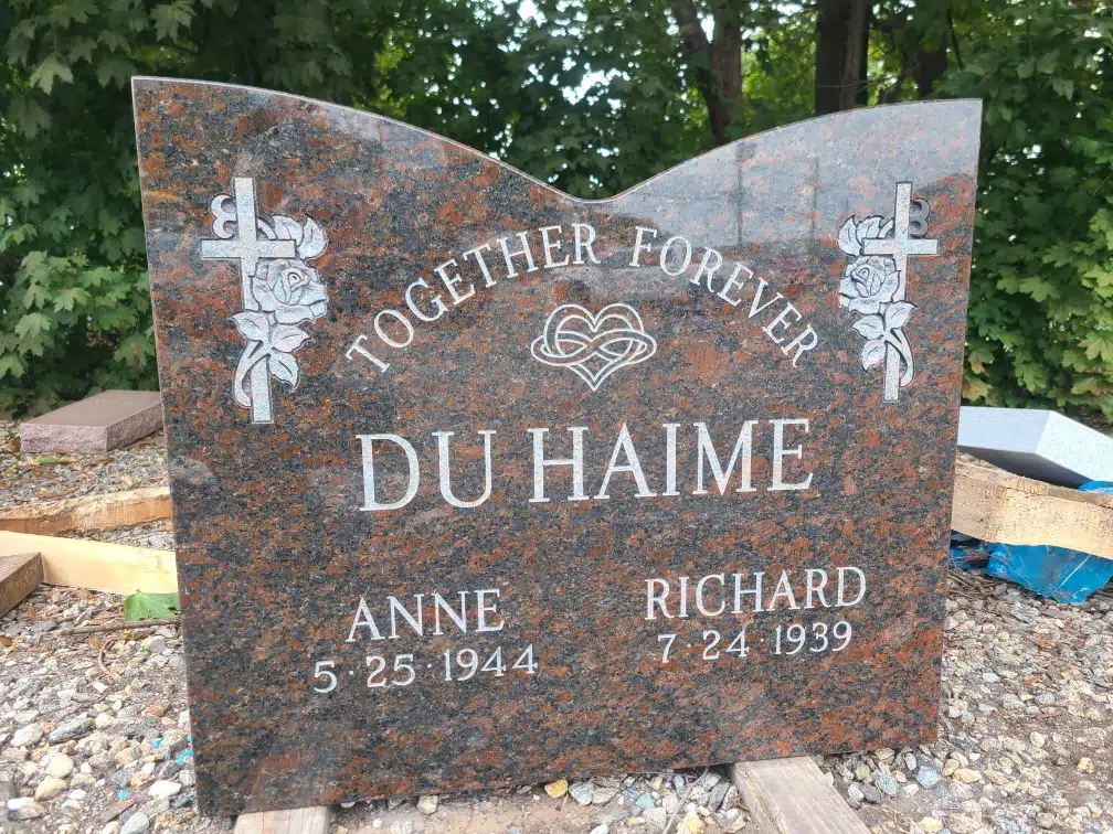 Granite Slant Headstone hand-carved by Slant Memorials in NJ — image 2