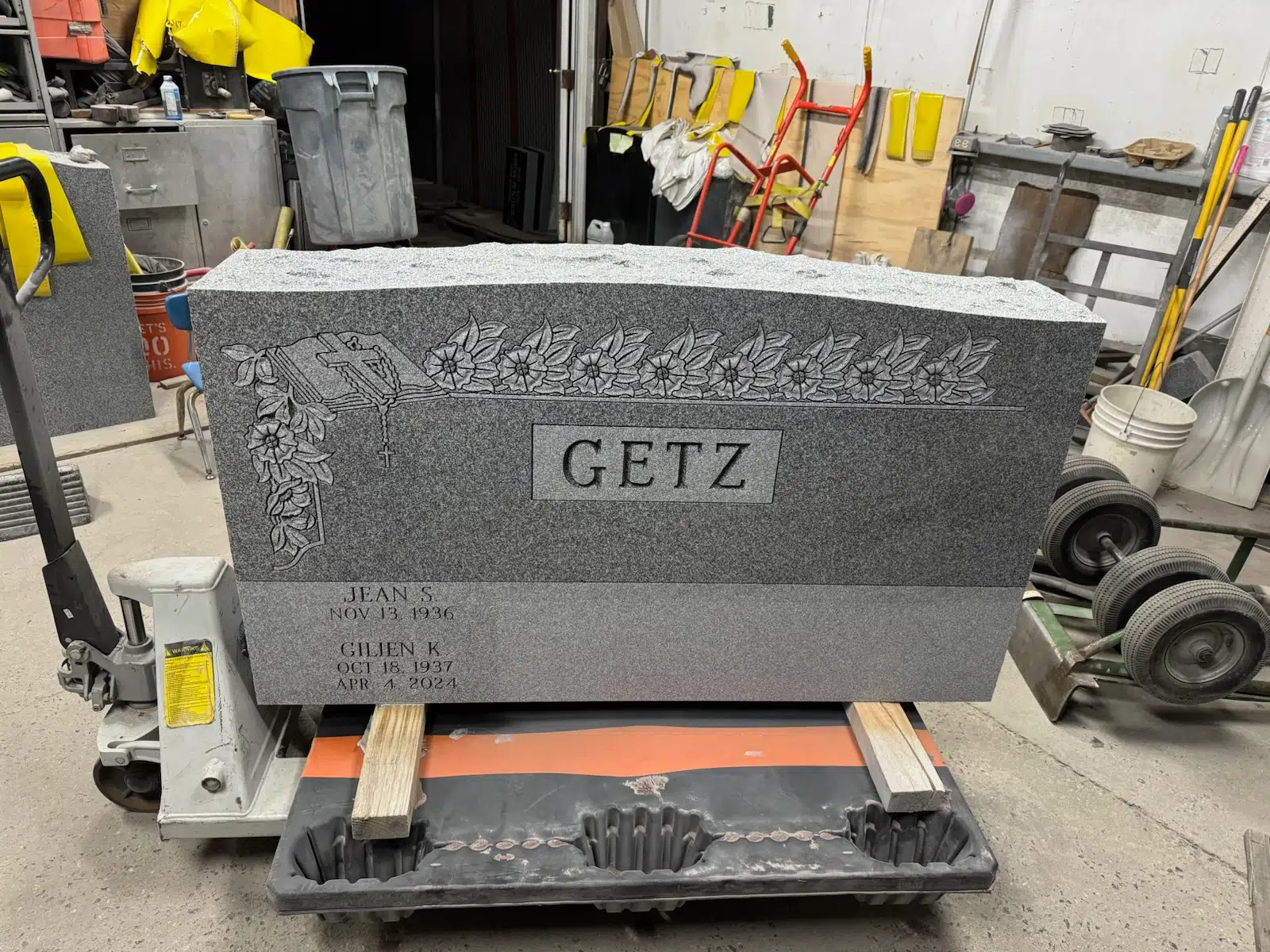Granite Slant Headstone hand-carved by Slant Memorials in NJ — image 5