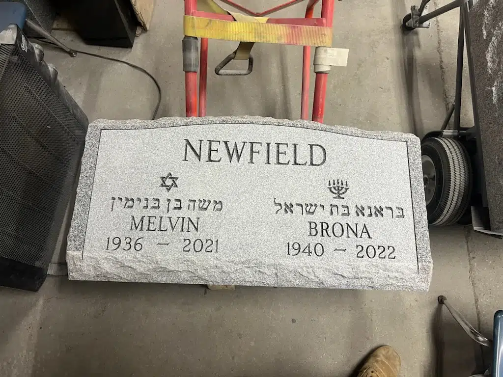 Granite Slant Headstone hand-carved by Slant Memorials in NJ — image 3