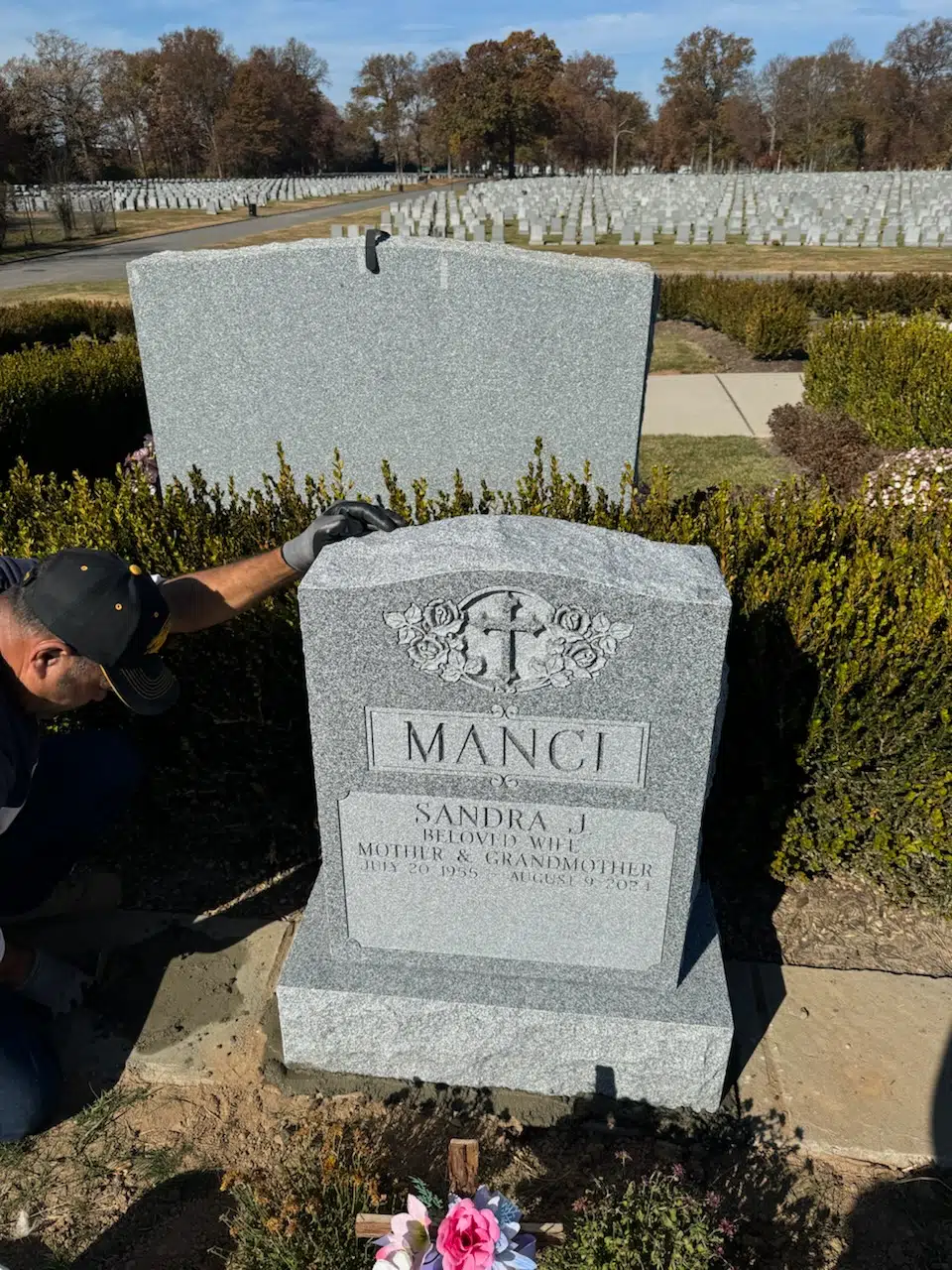 Granite Slant Headstone hand-carved by Slant Memorials in NJ — image 7